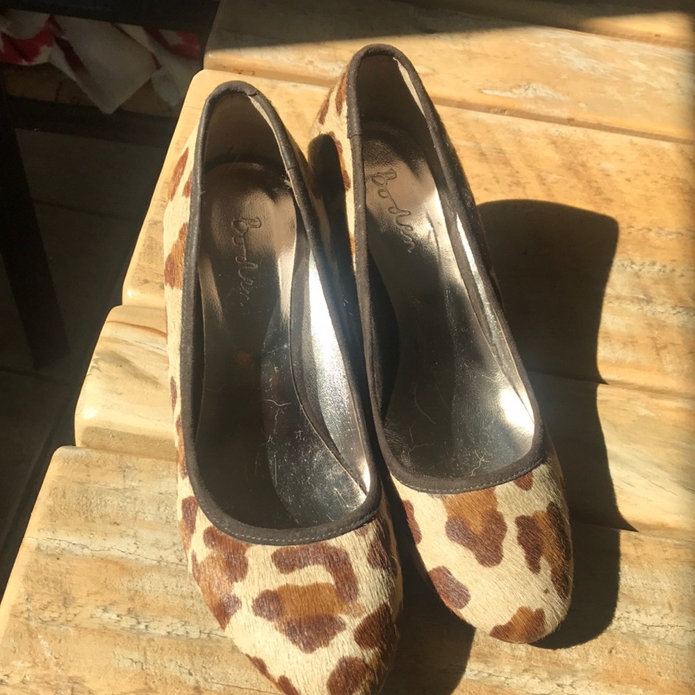 Boden Animal Print Wedges in Brown and Tan